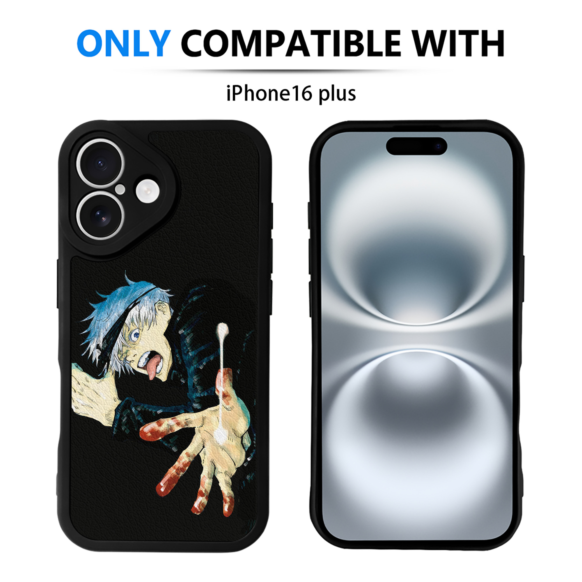 （画像用） 呪術廻戦 Jujutsu Kaisen 【iPhone 16シリーズ対応】シリコンスマホケース（レザー調） 材質：シリコン